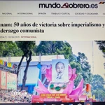 Mundo Obrero, kênh truyền thông chính thức của Đảng Cộng sản Tây Ban Nha đăng bài viết ca ngợi các thành tựu của Việt Nam. (Ảnh: Phương Lan/TTXVN)