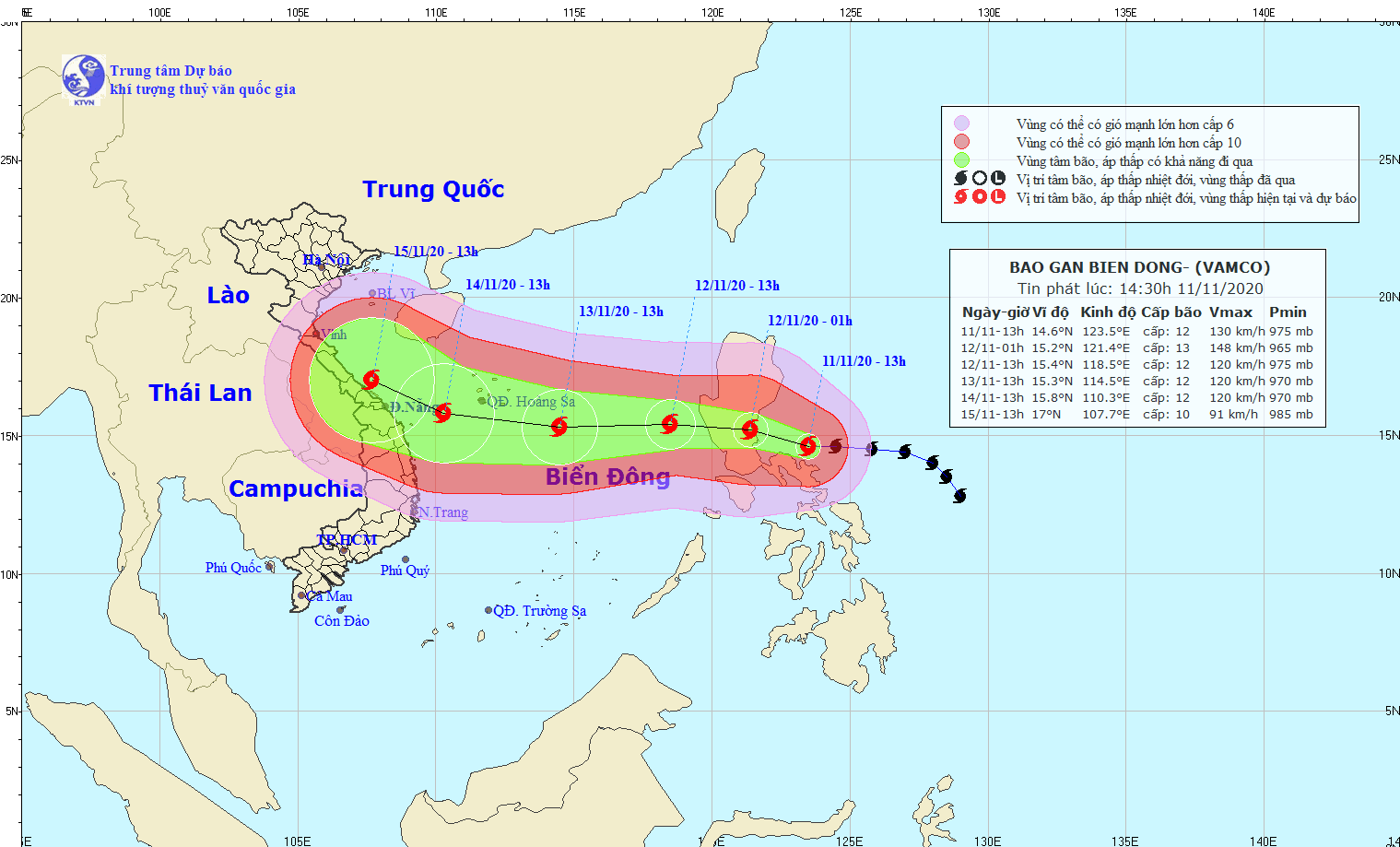 Bão Vamco đi nhanh, có khả năng ảnh hưởng đến Trung Bộ ảnh 1