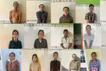Nhóm 19 đối tượng bị khởi tố về hành vi cướp giật tài sản. (Ảnh: Công an Thành phố Cần Thơ) 