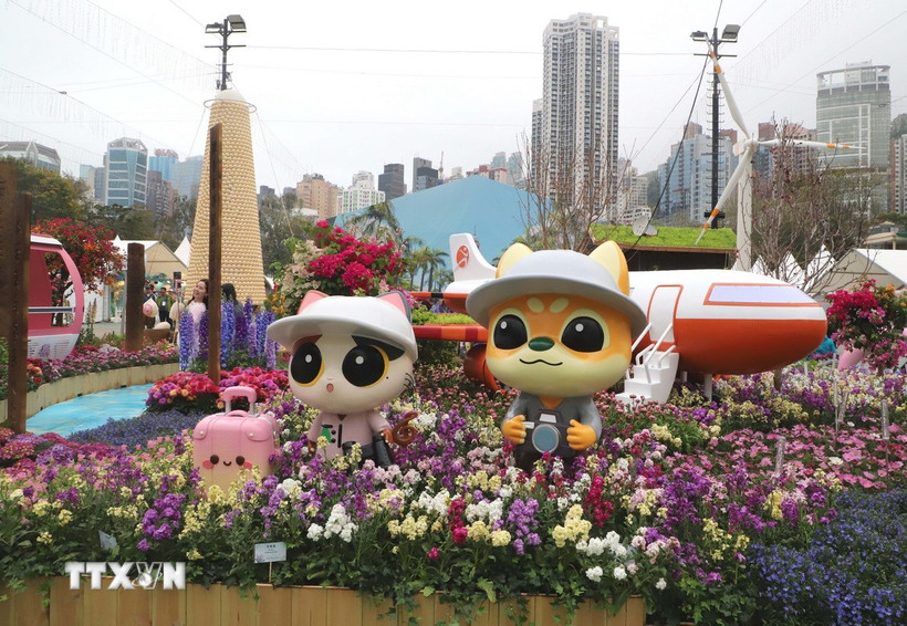 Một tạo hình ấn tượng tại sự kiện. (Ảnh: Xuân Vịnh/TTXVN).