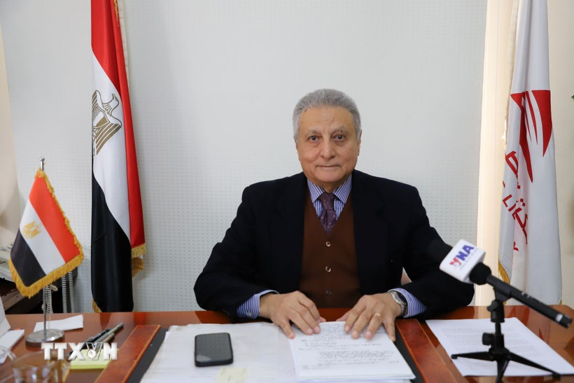 Ông Reda El Taify, cựu Đại sứ Ai Cập tại Việt Nam, trả lời phỏng vấn phóng viên TTXVN. (Ảnh: Nguyễn Trường/TTXVN)