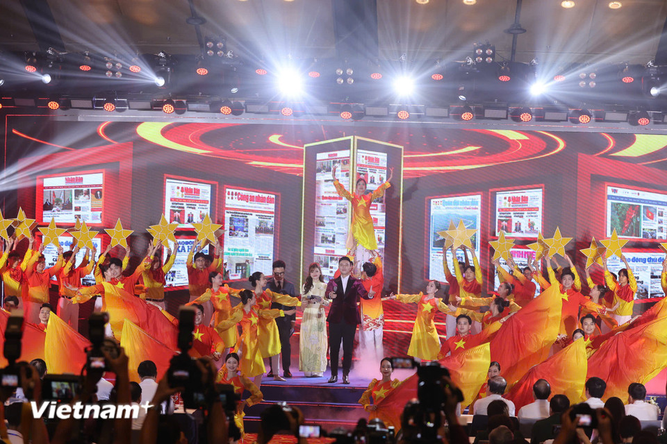 Hội Báo toàn quốc 2025 là sự kiện có ý nghĩa hết sức quan trọng, trong khuôn khổ các hoạt động kỷ niệm dấu mốc lịch sử 100 năm Ngày Báo chí Cách mạng Việt Nam (21/6/1925 – 21/6/2025). (Ảnh: Hoài Nam/Vietnam+)