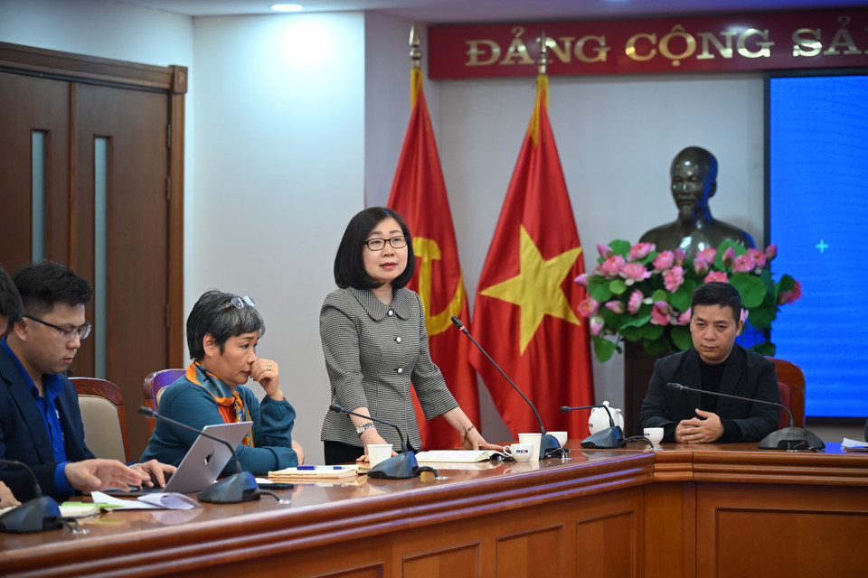 Phó Tổng giám đốc Đoàn Thị Tuyết Nhung cũng khẳng định những "kim chỉ nam" của cơ quan TTXVN, chỉ đạo hướng đưa tin đúng và trúng, đảm bảo định hướng, phục vụ cho sự phát triển của quốc gia. (Ảnh: Minh Anh/Vietnam+)