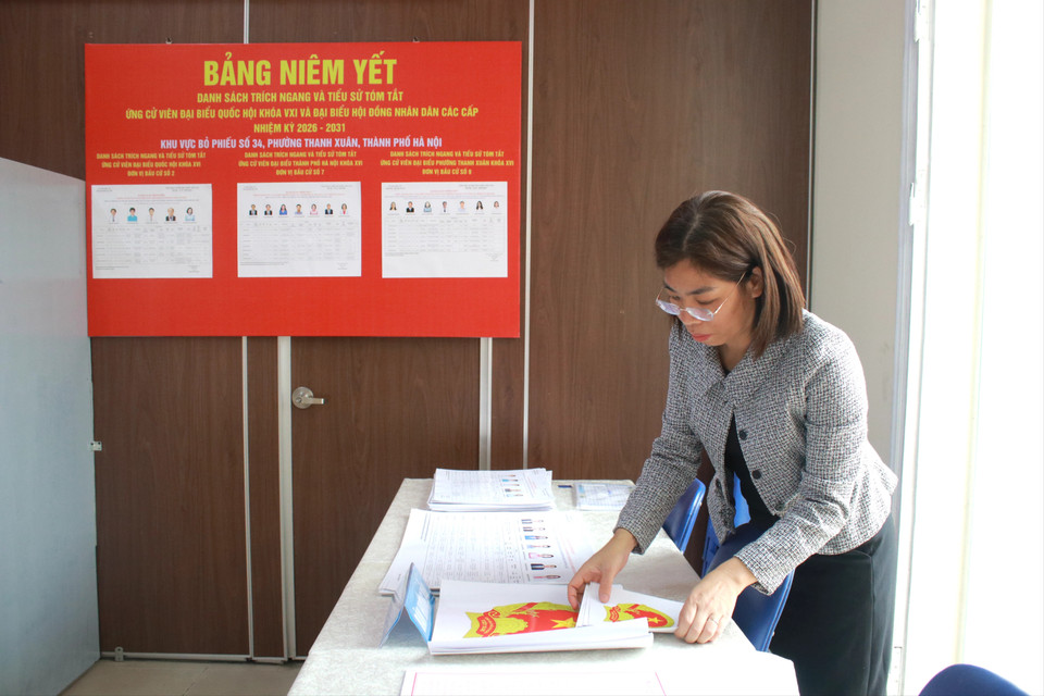 Công tác bầu cử đã đến những bước chuẩn bị cuối cùng, sẵn sàng cho ngày 15/3. (Ảnh: Minh Anh/Vietnam+)