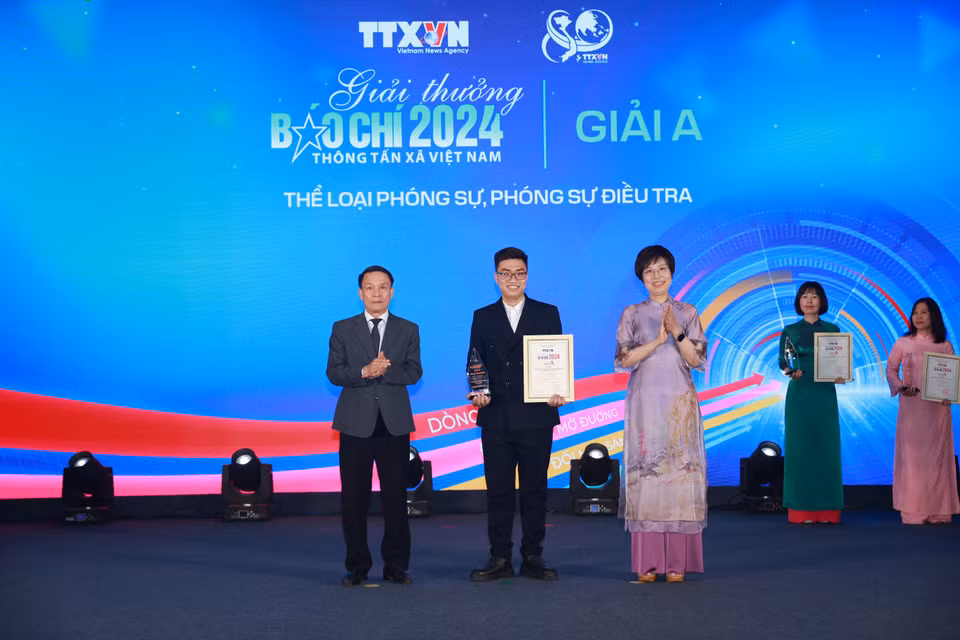 Năm nay, Báo Điện tử VietnamPlus giành thắng lợi lớn tại Giải báo chí TTXVN 2024 với 2 giải A, 2 giải B, 1 Giải C và 2 giải Khuyến khích. (Ảnh: PV/Vietnam+)