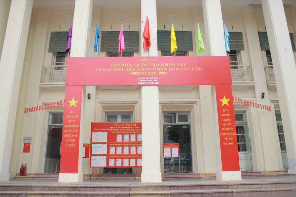 Tại ký túc xá sinh viên Mễ Trì sẽ có hơn 1.100 sinh viên thuộc hệ thống Đại học Quốc gia Hà Nội đến bỏ phiếu trong ngày 15/3. (Ảnh: Minh Anh/Vietnam+)