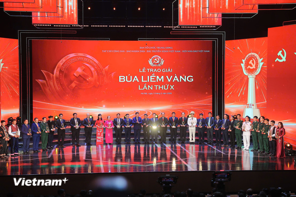 Lễ tuyên dương 96 bí thư chi bộ xuất sắc. (Ảnh: Hoài Nam/Vietnam+)