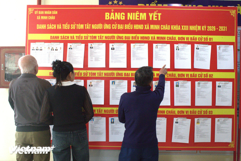 Xã Minh Châu hiện có hơn 4.800 công dân đủ điều kiện đi bỏ phiếu bầu cử đại biểu Quốc hội khóa XVI và đại biểu Hội đồng Nhân dân các cấp nhiệm kỳ 2026-2031. (Ảnh: Minh Anh/Vietnam+)