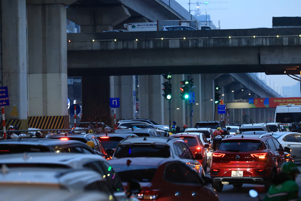 Nguyễn Trãi-Vành đai 3 khoảng 17 giờ 30 phút. (Ảnh: Minh Sơn/Vietnam+)