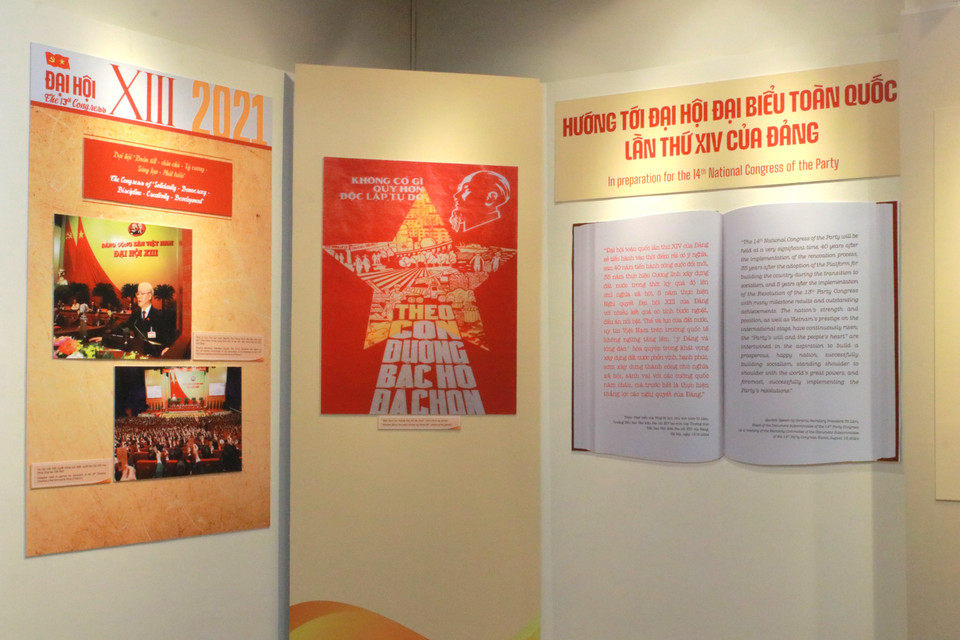 Phần 3 của Triển lãm hướng đến Đại hội đại biểu toàn quốc lần thứ XIV của Đảng. (Ảnh: Minh Anh/Vietnam+)