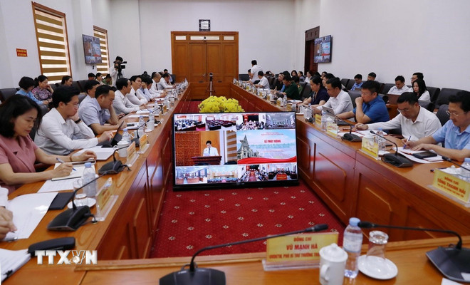 Lai Chau a lancé la 5e édition du concours politique sur la protection des fondements idéologiques du Parti. (Photo : Quy Trung/VNA) ttxvn-lai-chau-phat-dong-cuoc-thi-chinh-luan-ve-bao-ve-nen-tang-tu-tuong-cua-dang-lan-thu-5.jpg