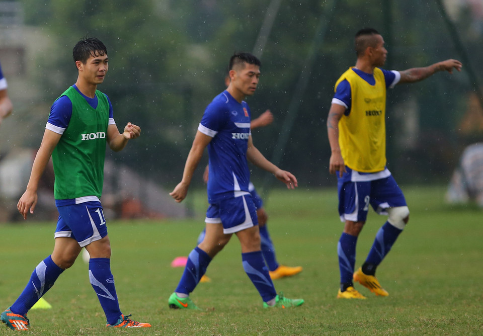 Nếu không có đột biến lớn, ông Miura gần như chắc chắn sẽ gọi Công Phượng lên đội hình đá giao hữu với Cộng hòa Dân chủ Nhân dân Triều Tiên hôm 17/5 tới. (Ảnh: Lê Hải/Vietnam+)