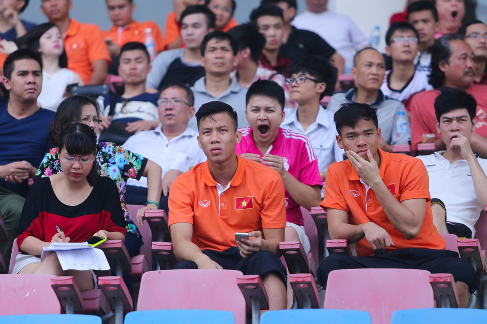 Nhưng sự vắng mặt của quá nhiều trụ cột U23 Việt Nam khiến đội hình hai của đội bóng không chống cự nổi sức mạnh từ các đàn anh. (Ảnh: Minh Chiến/Vietnam+)