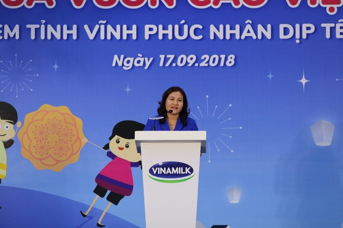 Bà Nguyễn Thị Hà - Thứ trưởng Bộ Lao động - Thương Binh và Xã hội phát biểu tại sự kiện. ( Ảnh: CTV)