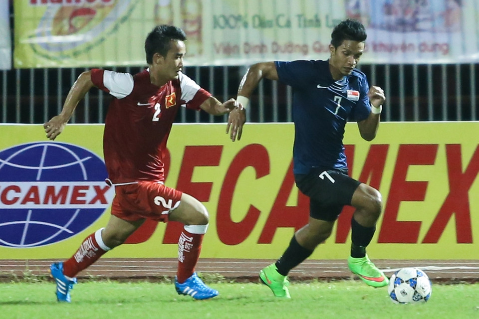 Nhưng họ không duy trì được nhịp độ đó và bắt đầu để đối thủ ép lại ở cuối hiệp một. (Ảnh: Minh Chiến/Vietnam+)