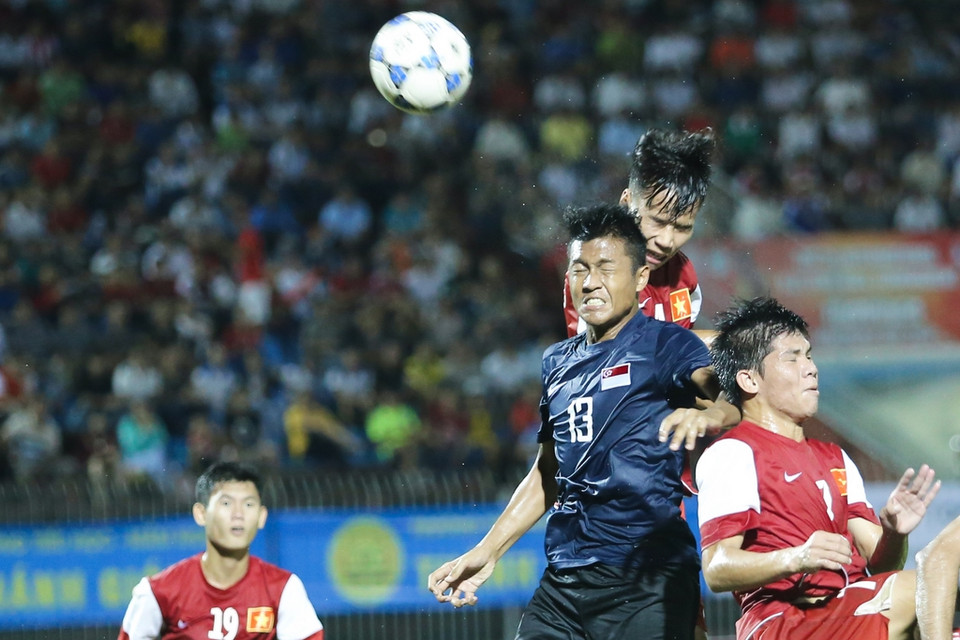 U21 Việt Nam kiểm soát tốt thế trận trong khoảng 25 phút đầu và tạo ra không ít cơ hội. (Ảnh: Minh Chiến/Vietnam+)