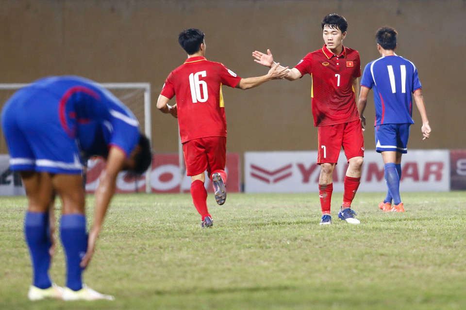 Bàn thắng của Công Phượng đã cứu cho Việt Nam khỏi một thất bại trước đối thủ đàn em bị đánh giá thấp hơn nhiều. (Ảnh: Minh Chiến/Vietnam+)