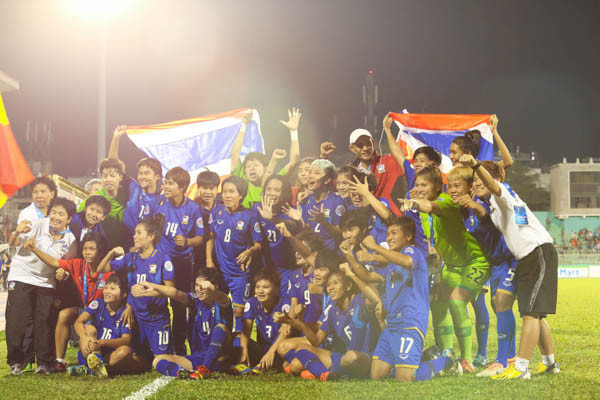 World Cup 2015 sắp tới là lần đầu tiên trong lịch sử tuyển nữ Thái Lan được tham dự. (Ảnh: Minh Chiến/Vietnam+)