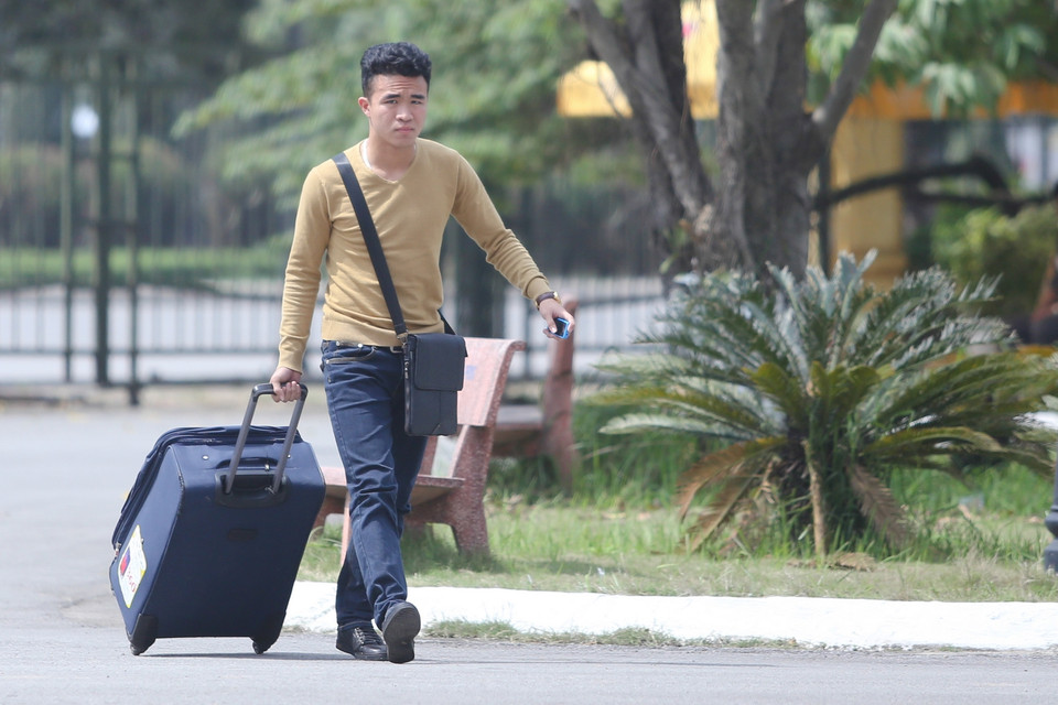 Sau Xuân Trường, tiền vệ cánh Hoàng Thanh Tùng cũng bước vào VFF với bộ trang phục khá đúng mốt. (Ảnh: Minh Chiến/Vietnam+)