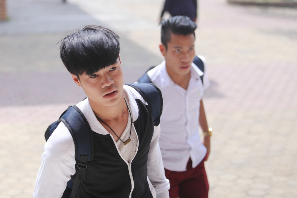 Bộ đôi đồng hương Hải Dương Nguyễn Văn Toàn (áo đen) và Lê Văn Sơn của Hoàng Anh Gia Lai là hai cái tên nhiều khả năng sẽ đánh chiếm các vị trí chính thức của đội U23. (Ảnh: Minh Chiến/Vietnam+)