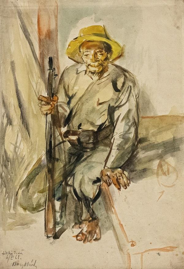 Cố Thiểm, 1968 - Màu nước trên giấy, 39 x 27 cm – Họa sĩ Trần Huy Oánh