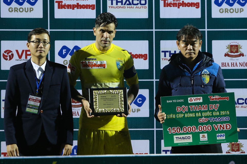 Hà Nội T&amp;T năm thứ hai liên tiếp thua ở Siêu Cúp quốc gia. (Ảnh: Minh Chiến/Vietnam+)