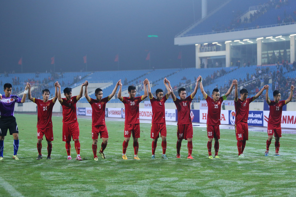 Đây là chiến thắng thứ hai liên tiếp của đội tuyển trong đợt tập trung lần này. (Ảnh: Minh Chiến/Vietnam+)