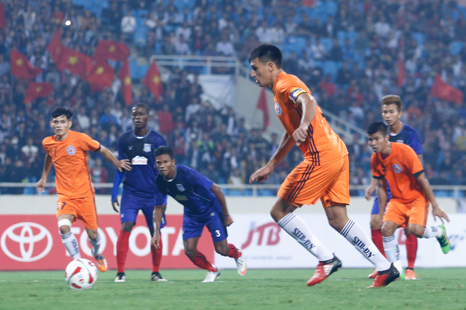 Tỷ số 2-2 khiến SHB Đà Nẵng chính thức bị loại khỏi Mekong Cup 2016. (Ảnh: Minh Chiến/Vietnam+)