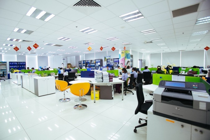 Phòng làm việc hiện đại với không gian mở. (Ảnh: Việt Tâm)