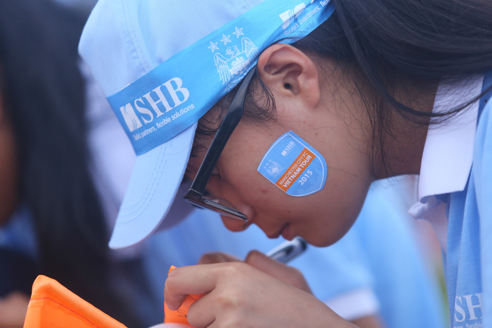 Hội cổ động viên Manchester City mới thành lập được cách đây ít ngày. (Ảnh: Minh Chiến/Vietnam+)