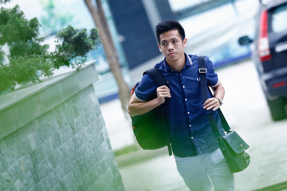 Số 10 của tuyển Việt Nam vừa trở lại sau án treo giò 5 trận. Anh được Hữu Thắng đánh giá là 'át chủ bài' trên hàng công. (Ảnh: Minh Chiến/Vietnam+)