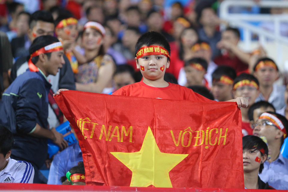 Chiến thắng của chủ nhà được khẳng định ở phút 50 với pha lập công của Vũ Minh Tuấn. (Ảnh: Minh Chiến/Vietnam+)