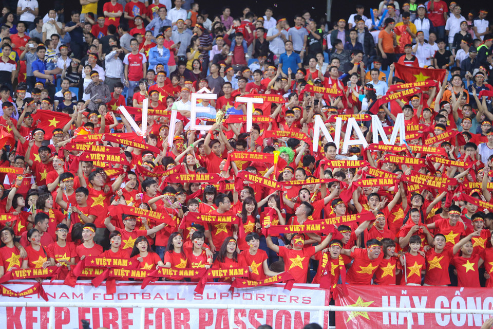 Đêm tuyệt vời của người hâm mộ Việt Nam. (Ảnh: Minh Chiến/Vietnam+)