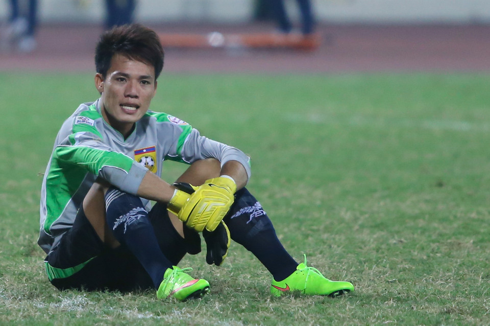 Lào đã phải nhận tổng cộng 7 bàn thua sau hai trận. Giấc mơ AFF Cup của họ đã sớm kết thúc trước một vòng. (Ảnh: Minh Chiến/Vietnam+)