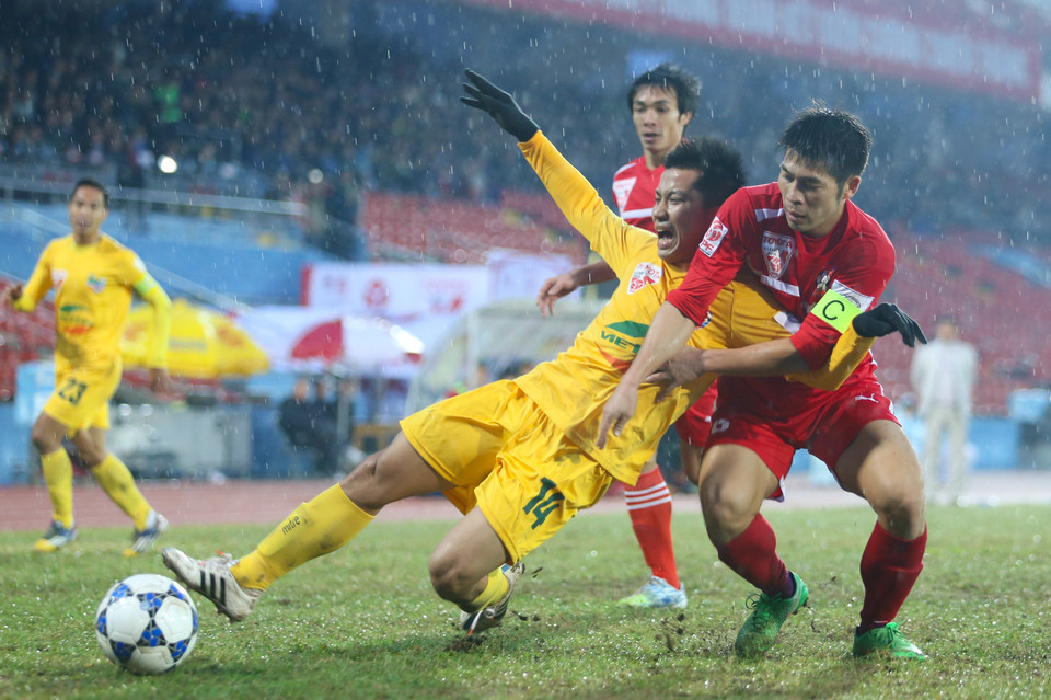 Đội bóng đất cảng tiếp tục duy trì thế trận rất tốt trước đối thủ Thanh Hóa. (Ảnh: Minh Chiến/Vietnam+)