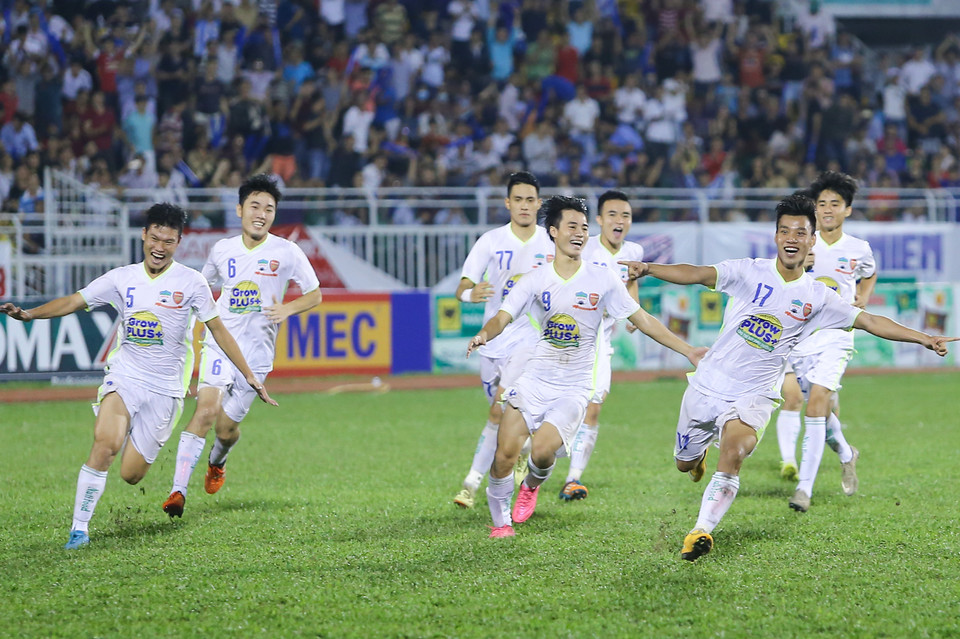 Chúc mừng U21 Hoàng Anh Gia Lai với trận chung kết thứ hai sau hai năm. (Ảnh: Minh Chiến/Vietnam+)