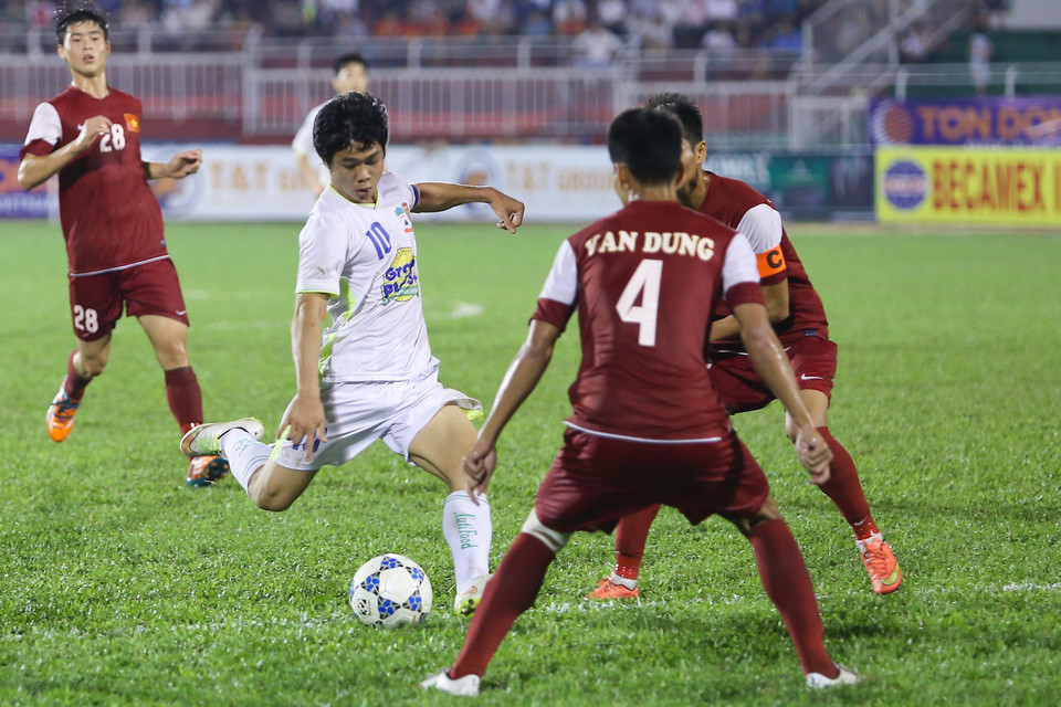 Anh là cầu thủ ghi bàn gỡ hòa cho U21 Hoàng Anh Gia Lai ở phút 78. (Ảnh: Minh Chiến/Vietnam+)