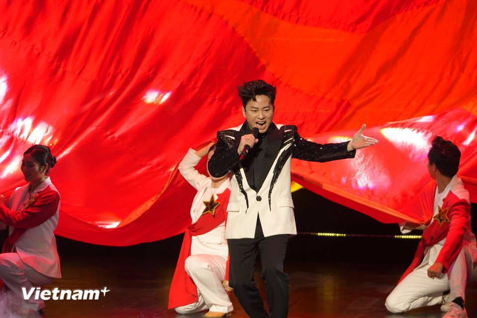 Chương trình nghệ thuật có sự góp mặt của ca sỹ Tùng Dương. (Ảnh: CTV/Vietnam+)