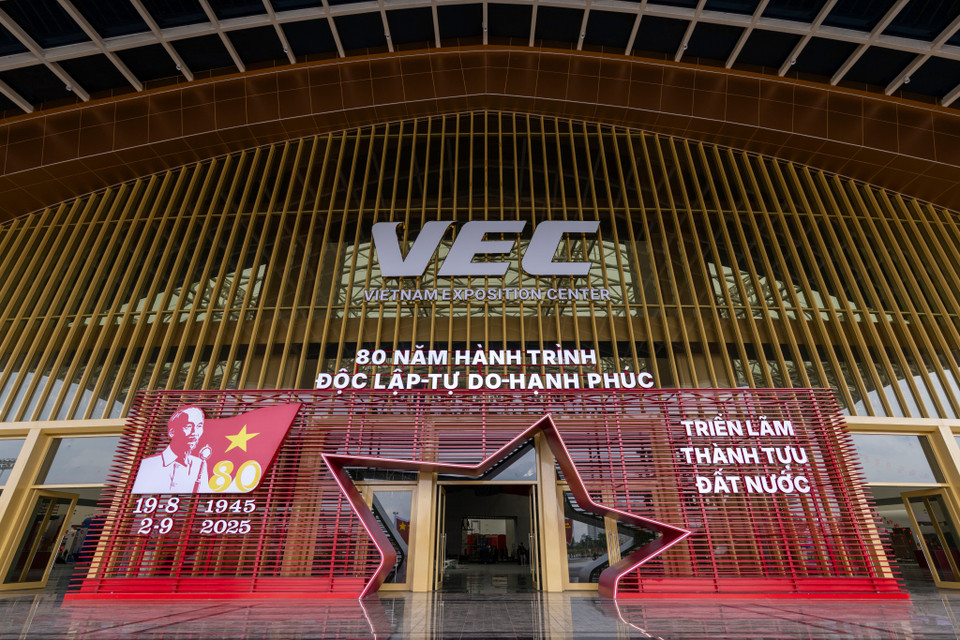 Từ ngày 28/8-5/9, tại Trung tâm Triển lãm Quốc gia, Đông Anh, Hà Nội sẽ diễn ra Triển lãm thành tựu Đất nước nhân dịp kỷ niệm 80 năm Ngày Quốc khánh, với chủ đề "80 năm hành trình độc lập-tự do-hạnh phúc.” (Ảnh: PV/Vietnam+)