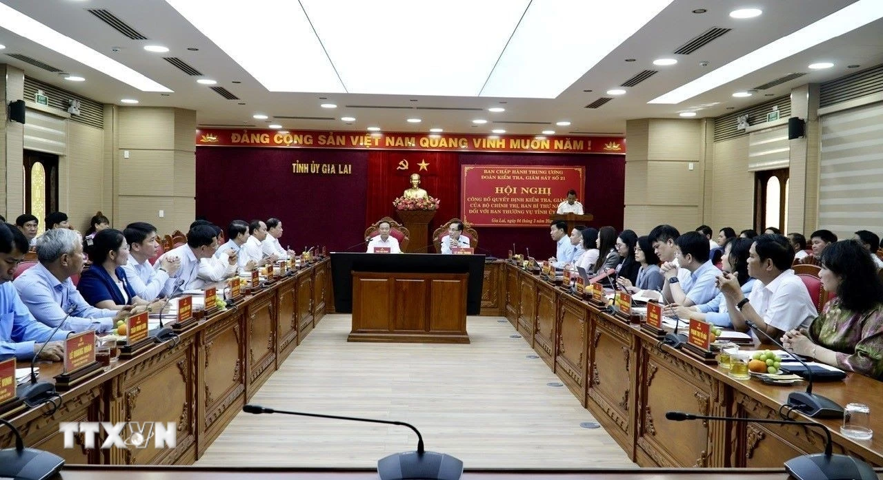 Ủy ban Kiểm tra Trung ương công bố quyết định kiểm tra, giám sát Ban Thường vụ Tỉnh ủy Gia Lai