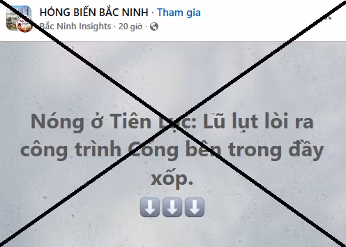 Ủy ban Nhân dân xã Tiên Lục, tỉnh Bắc Ninh, xác định thông tin "lụt lội lòi ra công trình cống bên trong đầy xốp" là nội dung chưa được kiểm chứng, không phản ánh đúng bản chất vụ việc.