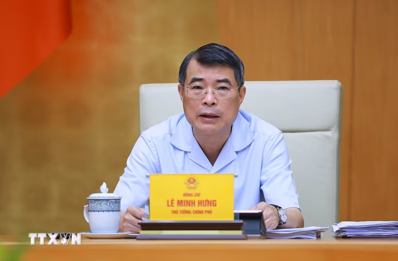 Thủ tướng Lê Minh Hưng chủ trì Hội nghị Ban Thường vụ Đảng ủy Chính phủ về công tác đánh giá, xếp loại cán bộ. (Ảnh: Dương Giang/TTXVN)
