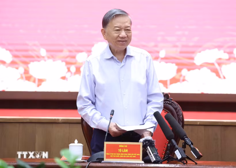 Tổng Bí thư, Chủ tịch nước Tô Lâm phát biểu. (Ảnh: Thống Nhất/TTXVN)