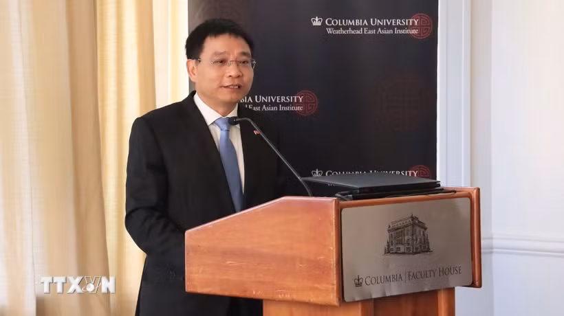Phó Thủ tướng Chính phủ Nguyễn Văn Thắng trong một hoạt động tại Hoa Kỳ. (Ảnh: Thanh Tuấn/TTXVN)