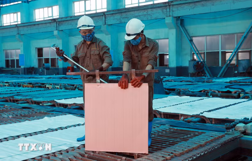 Hoạt động sản xuất một doanh nghiệp ở Lào Cai. (Ảnh: Quốc Khánh/TTXVN)
