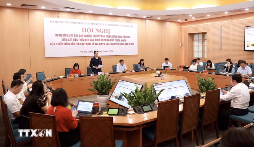 Toàn cảnh buổi làm việc. (Ảnh: Hùng Mạnh/TTXVN)