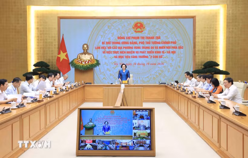 Phó Thủ tướng Phạm Thị Thanh Trà chủ trì buổi làm việc. (Ảnh: An Đăng/TTXVN)