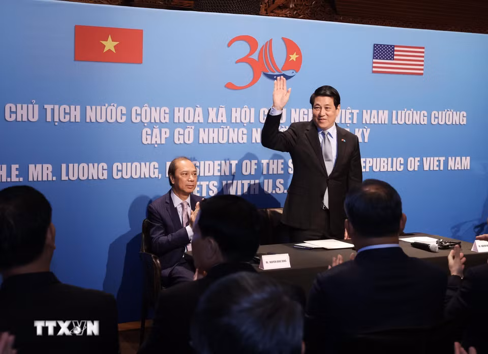 Chủ tịch nước Lương Cường phát biểu. (Ảnh: Lâm Khánh/TTXVN)