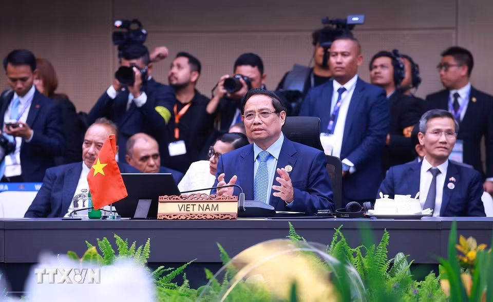 Thủ tướng Phạm Minh Chính tham dự và phát biểu tại Hội nghị Cấp cao ASEAN-Nhật Bản lần thứ 28. (Ảnh: Dương Giang/TTXVN)