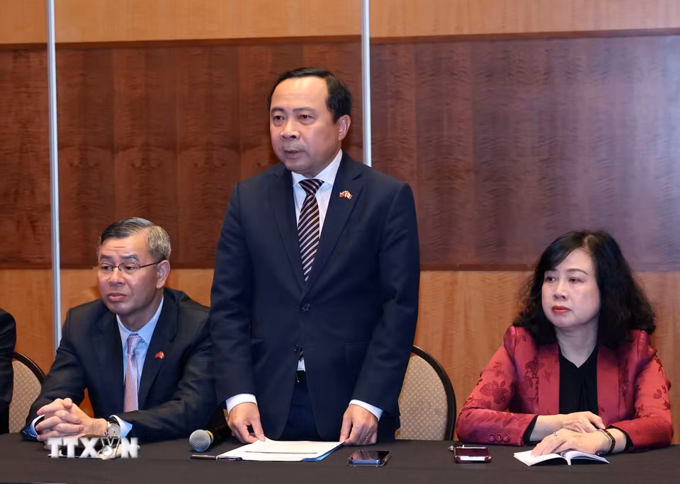 Bộ trưởng Bộ Khoa học và Công nghệ Vũ Hải Quân phát biểu.(Ảnh: Thống Nhất/TTXVN)